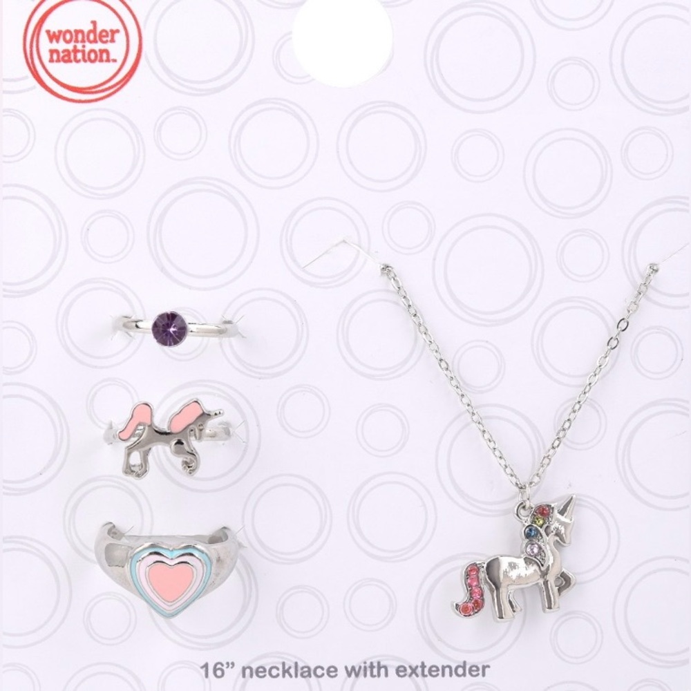 🔴 3/$12 Wonder Nation Unicorn Jewelry Set - Silver and Pink Accents! NEW!